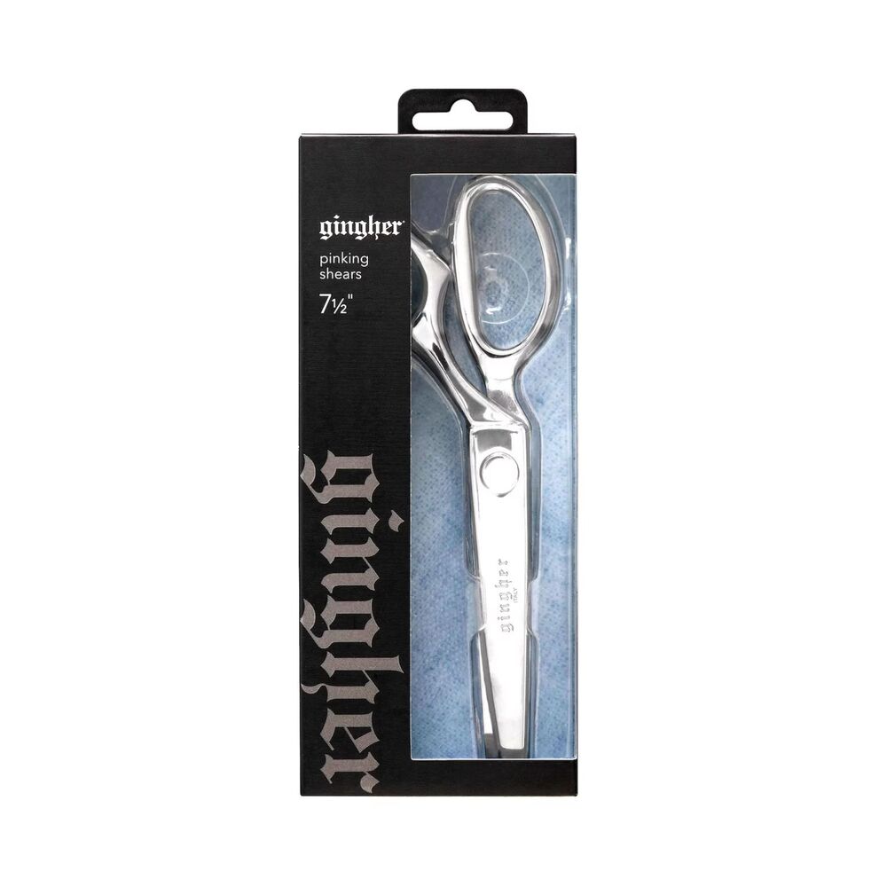 Gingher 7.5" Pinking Shears for Fabric Cutting, Zig Zag Scissor Blades